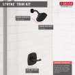 T14276-BL Stryke 14 Series Shower Only, Matte Black