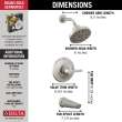 T14472-SS-PR Galeon 14S Tub Shower Trim with H2OKinetic, Lumicoat Stainless