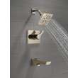 T14499-PN-PR Pivotal Monitor 14 Series H2Okinetic Tub and Shower Trim, Lumicoat Polished Nickel
