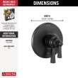 T17056-BL Dorval Monitor 17 Series Valve Trim Only, Matte Black
