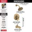 T17456-CZ Dorval Monitor 17 Series Tub & Shower Trim, Champagne Bronze