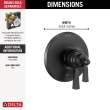 T17T056-BL Dorval TempAssure 17T Series Valve Only Trim, Matte Black