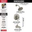 T17T456-SS Dorval TempAssure 17T Series Tub & Shower Trim, Stainless