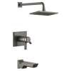 T17T499-KS-PR Pivotal TempAssure 17T Series H2Okinetic Tub & Shower Trim, Lumicoat Black Stainless