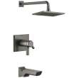 T17T499-KS-PR Pivotal TempAssure 17T Series H2Okinetic Tub & Shower Trim, Lumicoat Black Stainless