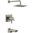 T17T499-SS-PR Pivotal TempAssure 17T Series H2Okinetic Tub & Shower Trim, Lumicoat Stainless