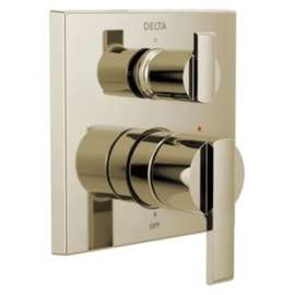 T24867-PN Ara Angular Modern Monitor 14 Series Valve Trim with 3-Setting Integrated Diverter, Polished Nickel
