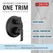 T24889-BL Tetra 14 Series Integrated Diverter Trim with 3-Setting, Matte Black