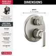 T24989-SS-PR Tetra 14 Series Integrated Diverter Trim with 6-Setting, Lumicoat Stainless