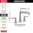 T2736-SS SAYLOR Delta SAYLOR Roman Tub Trim, Stainless