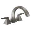 T2746-KS-PR Trillian Delta Trillian Two-Handle Roman Tub Trim, Lumicoat Black Stainless