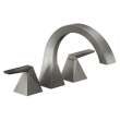 T2746-KS-PR Trillian Delta Trillian Two-Handle Roman Tub Trim, Lumicoat Black Stainless