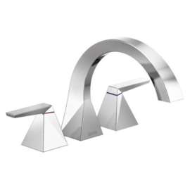 T2746-PR Trillian Delta Trillian Two-Handle Roman Tub Trim, Lumicoat Chrome