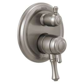 T27897-SS Cassidy Traditional 2-Handle Monitor 17 Series Valve Trim with 3-Setting Integrated Diverter, Stainless