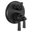 T27956-BL Dorval Traditional 2-Handle Monitor 17 Series Valve Trim with 6 Setting Diverter, Matte Black