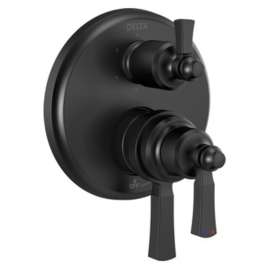 T27956-BL Dorval Traditional 2-Handle Monitor 17 Series Valve Trim with 6 Setting Diverter, Matte Black