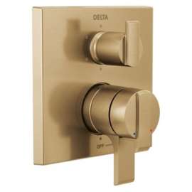 T27967-CZ Ara Angular Modern Monitor 17 Series Valve Trim with 6-Setting Integrated Diverter, Champagne Bronze