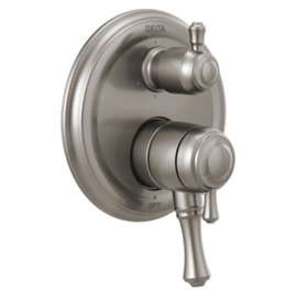 T27997-SS Cassidy Traditional 2-Handle Monitor 17 Series Valve Trim with 6-Setting Integrated Diverter, Stainless