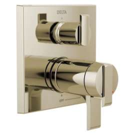 T27T867-PN Ara Angular Modern TempAssure 17T Series Valve Trim with 3-Setting Integrated Diverter, Polished Nickel