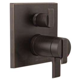 T27T867-RB Ara Angular Modern TempAssure 17T Series Valve Trim with 3-Setting Integrated Diverter, Venetian Bronze