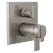 T27T867-SS Ara Angular Modern TempAssure 17T Series Valve Trim with 3-Setting Integrated Diverter, Stainless