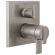 T27T867-SS Ara Angular Modern TempAssure 17T Series Valve Trim with 3-Setting Integrated Diverter, Stainless
