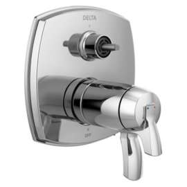 T27T876-LHP Stryke 17 Thermostatic Integrated Diverter Trim with Three Function Diverter Less Diverter Handle, Chrome