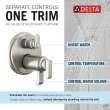 T27T889-SS-PR Tetra TempAssure 17T Series Integrated Diverter Trim with 3-Setting, Lumicoat Stainless