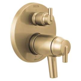 T27T959-CZ Trinsic Contemporary TempAssure 17T Series Valve Trim with 6-Setting Integrated Diverter, Champagne Bronze