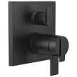 T27T967-BL Ara Angular Modern TempAssure 17T Series Valve Trim with 6-Setting Integrated Diverter, Matte Black