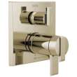 T27T967-PN Ara Angular Modern TempAssure 17T Series Valve Trim with 6-Setting Integrated Diverter, Polished Nickel