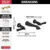 T3556LF-BLWL Dorval Two Handle Wall Mount Bathroom Faucet Trim Only, Matte Black