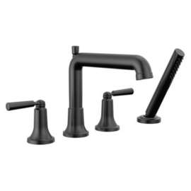 T4736-BL SAYLOR Delta SAYLOR Roman Tub Trim with Hand Shower, Matte Black