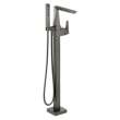 T4743-KS-PR-FL Trillian Delta Trillian Single Handle Floor Mount Tub Filler Trim, Lumicoat Black Stainless