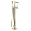T4743-PN-PR-FL Trillian Delta Trillian Single Handle Floor Mount Tub Filler Trim, Lumicoat Polished Nickel