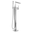T4743-PR-FL Trillian Delta Trillian Single Handle Floor Mount Tub Filler Trim, Lumicoat Chrome