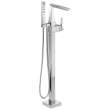 T4743-PR-FL Trillian Delta Trillian Single Handle Floor Mount Tub Filler Trim, Lumicoat Chrome
