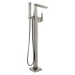 T4743-SS-PR-FL Trillian Delta Trillian Single Handle Floor Mount Tub Filler Trim, Lumicoat Stainless