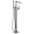 T4743-SS-PR-FL Trillian Delta Trillian Single Handle Floor Mount Tub Filler Trim, Lumicoat Stainless