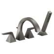 T4746-KS-PR Trillian Delta Trillian Two-Handle Roman Tub Trim with Hand Shower, Lumicoat Black Stainless