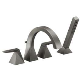 T4746-KS-PR Trillian Delta Trillian Two-Handle Roman Tub Trim with Hand Shower