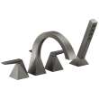 T4746-KS-PR Trillian Delta Trillian Two-Handle Roman Tub Trim with Hand Shower, Lumicoat Black Stainless