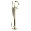 T4746-PN-PR-FL Trillian Delta Trillian Single Handle Floor Mount Tub Filler Trim, Lumicoat Polished Nickel