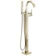 T4746-PN-PR-FL Trillian Delta Trillian Single Handle Floor Mount Tub Filler Trim, Lumicoat Polished Nickel