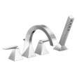 T4746-PR Trillian Delta Trillian Two-Handle Roman Tub Trim with Hand Shower, Lumicoat Chrome