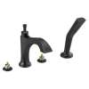 T4756-BLLHP Dorval Delta Dorval Roman Tub with Hand Shower Trim-Less Handles, Matte Black