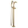 T4756-CZLHP-FL Dorval Delta Dorval Single Handle Floor Mount Tub Filler Trim-Less Handle, Champagne Bronze