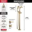 T4756-CZLHP-FL Dorval Delta Dorval Single Handle Floor Mount Tub Filler Trim-Less Handle, Champagne Bronze