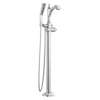 T4756-LHP-FL Dorval Delta Dorval Single Handle Floor Mount Tub Filler Trim-Less Handle, Chrome