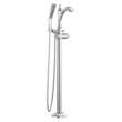 T4756-LHP-FL Dorval Delta Dorval Single Handle Floor Mount Tub Filler Trim-Less Handle, Chrome
